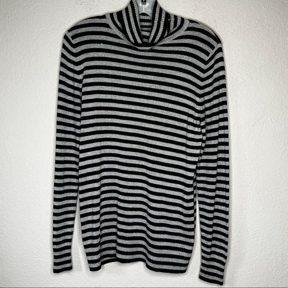 Joseph A Striped Turtleneck Sweater - Picture 5 of 7
